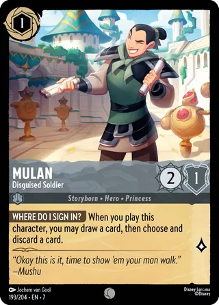 Carta Mulan - Disguised Soldier